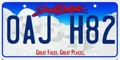 SD license plate 0AJH82