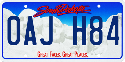 SD license plate 0AJH84