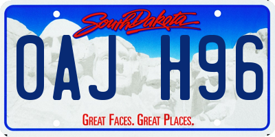 SD license plate 0AJH96
