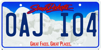 SD license plate 0AJI04