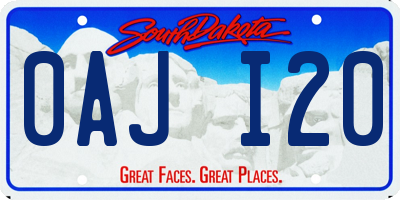 SD license plate 0AJI20