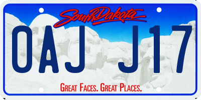 SD license plate 0AJJ17