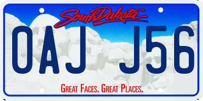 SD license plate 0AJJ56