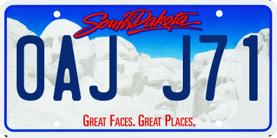 SD license plate 0AJJ71