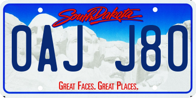 SD license plate 0AJJ80