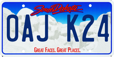 SD license plate 0AJK24