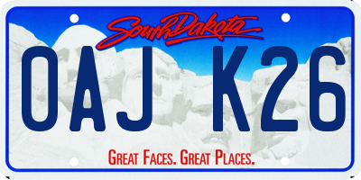 SD license plate 0AJK26