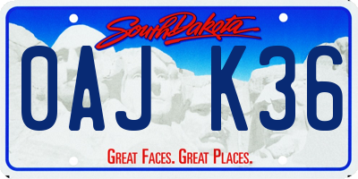 SD license plate 0AJK36