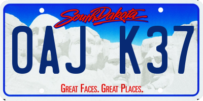 SD license plate 0AJK37