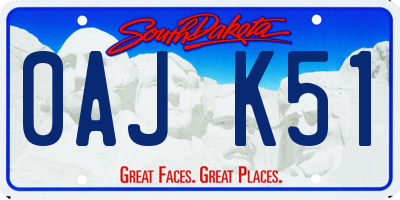 SD license plate 0AJK51