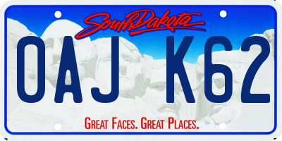 SD license plate 0AJK62