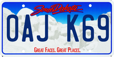 SD license plate 0AJK69