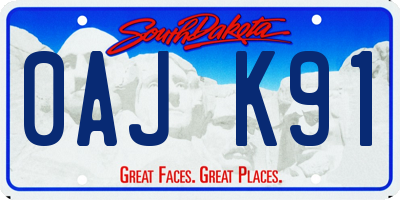 SD license plate 0AJK91