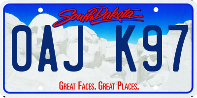 SD license plate 0AJK97