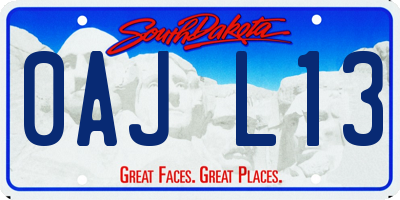 SD license plate 0AJL13