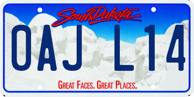 SD license plate 0AJL14