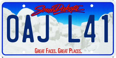 SD license plate 0AJL41