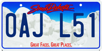 SD license plate 0AJL51