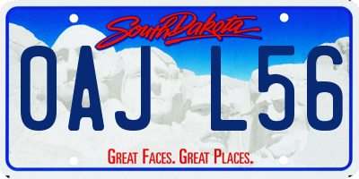 SD license plate 0AJL56