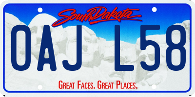 SD license plate 0AJL58