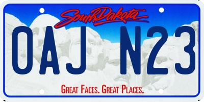 SD license plate 0AJN23