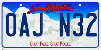 SD license plate 0AJN32