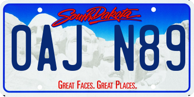 SD license plate 0AJN89