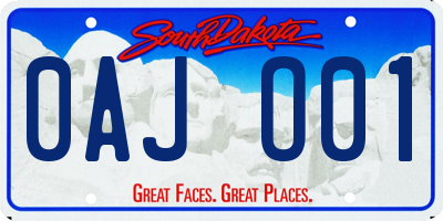 SD license plate 0AJO01