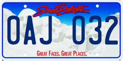 SD license plate 0AJO32