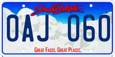 SD license plate 0AJO60