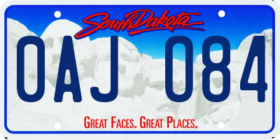 SD license plate 0AJO84