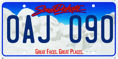 SD license plate 0AJO90