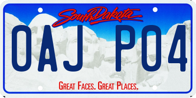 SD license plate 0AJP04