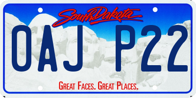 SD license plate 0AJP22