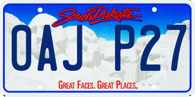 SD license plate 0AJP27