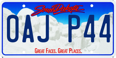 SD license plate 0AJP44