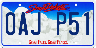 SD license plate 0AJP51