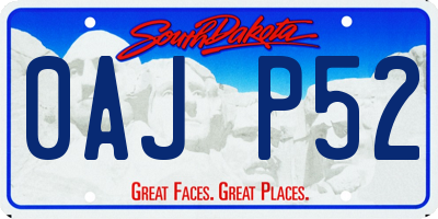 SD license plate 0AJP52