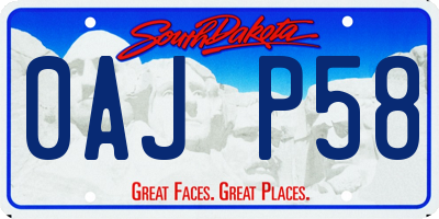 SD license plate 0AJP58