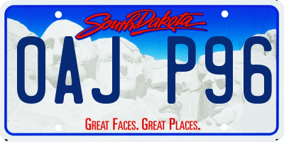 SD license plate 0AJP96