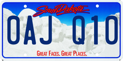 SD license plate 0AJQ10