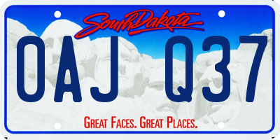 SD license plate 0AJQ37