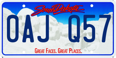 SD license plate 0AJQ57