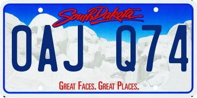 SD license plate 0AJQ74