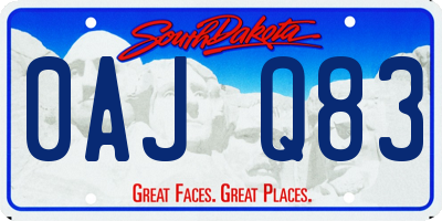 SD license plate 0AJQ83