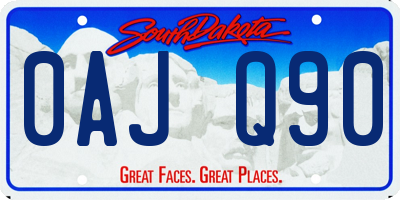 SD license plate 0AJQ90