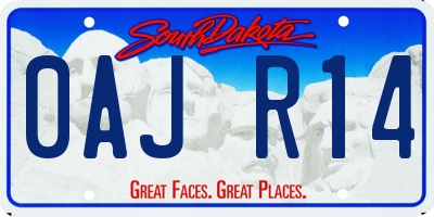 SD license plate 0AJR14