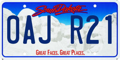 SD license plate 0AJR21