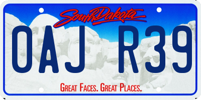 SD license plate 0AJR39