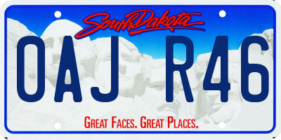 SD license plate 0AJR46